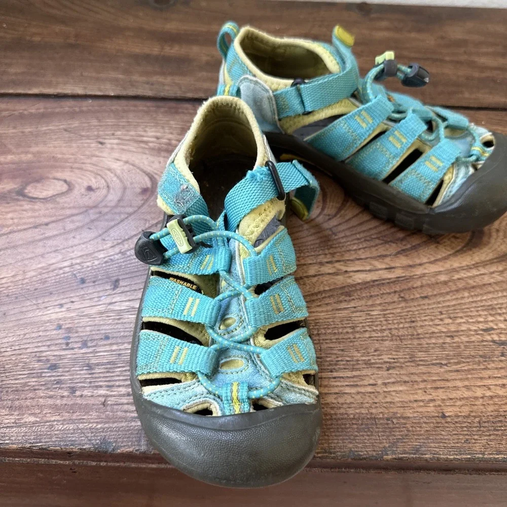 Keen Sz 13 Toddler Sandals Hiking Waterproof Newport H2 Sandals Turquoise Yellow
